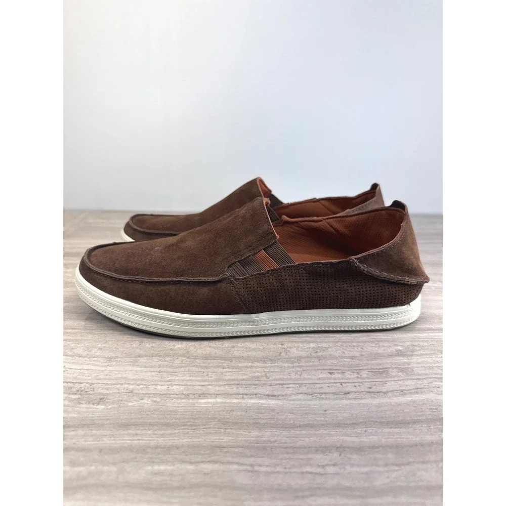 OluKai Pahono Brown Suede Drop-In Heel Loafers Men's Size 10 Slip On Shoes